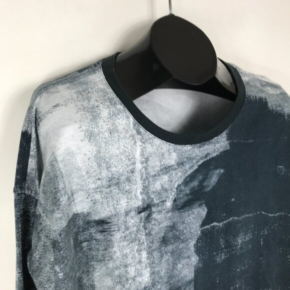 Helmut Lang Graphic Print Cropped Sweatshirt Women's Medium 100% Cotton Boxy - Picture 4 of 11